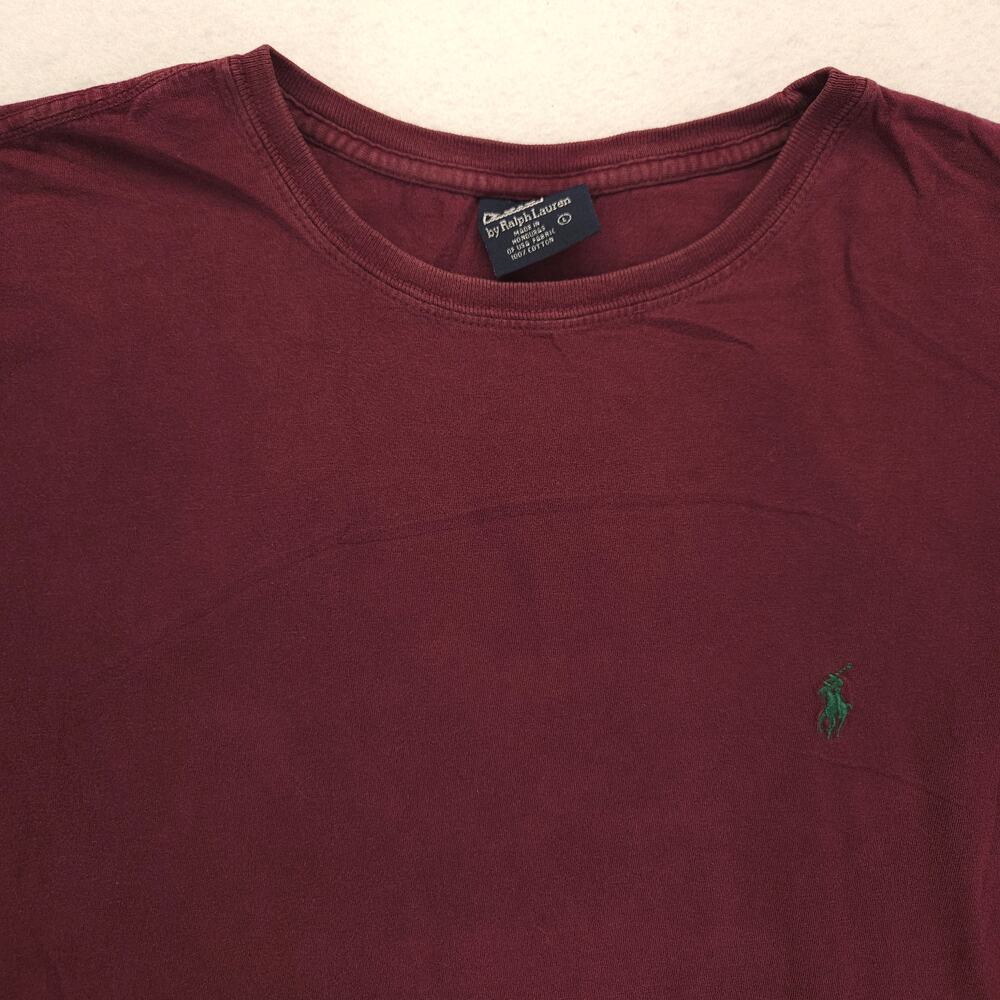 Polo By Ralph Lauren Casual Crew Neck Short Sleeve Shirt Mens Size L Maroon